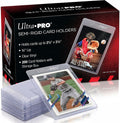 Semi Rigid Card Holder 1/2" Lip – Clear PVC Sleeves for Trading Cards – Fits 2.5" x 3.5" up to 35pt – Card Grading