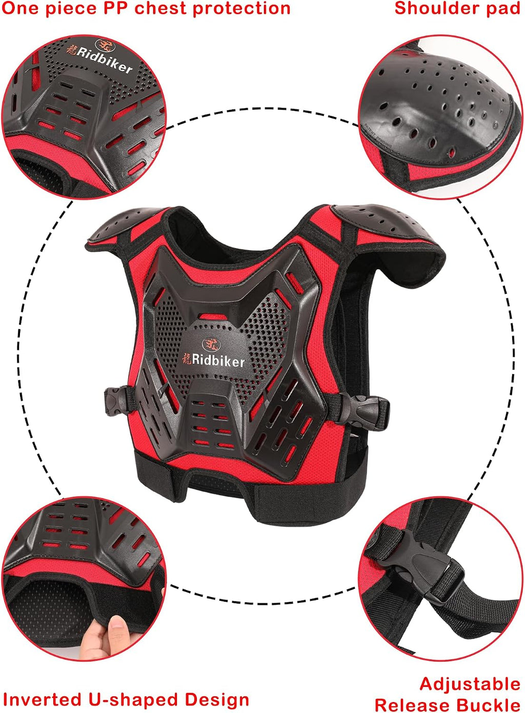 Kids Dirt Bike Gear Motocross Chest Protector Motorcycle Protective Gear Armor Vest Knee Guards Elbow Pads Dirt Bike