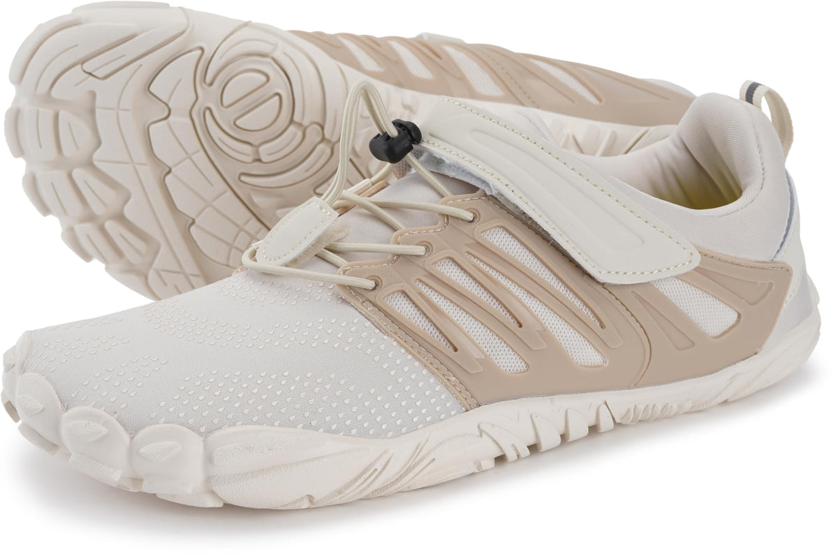 Women's Trail Running Barefoot Shoes Zero Drop, Beige, 5.5-6
