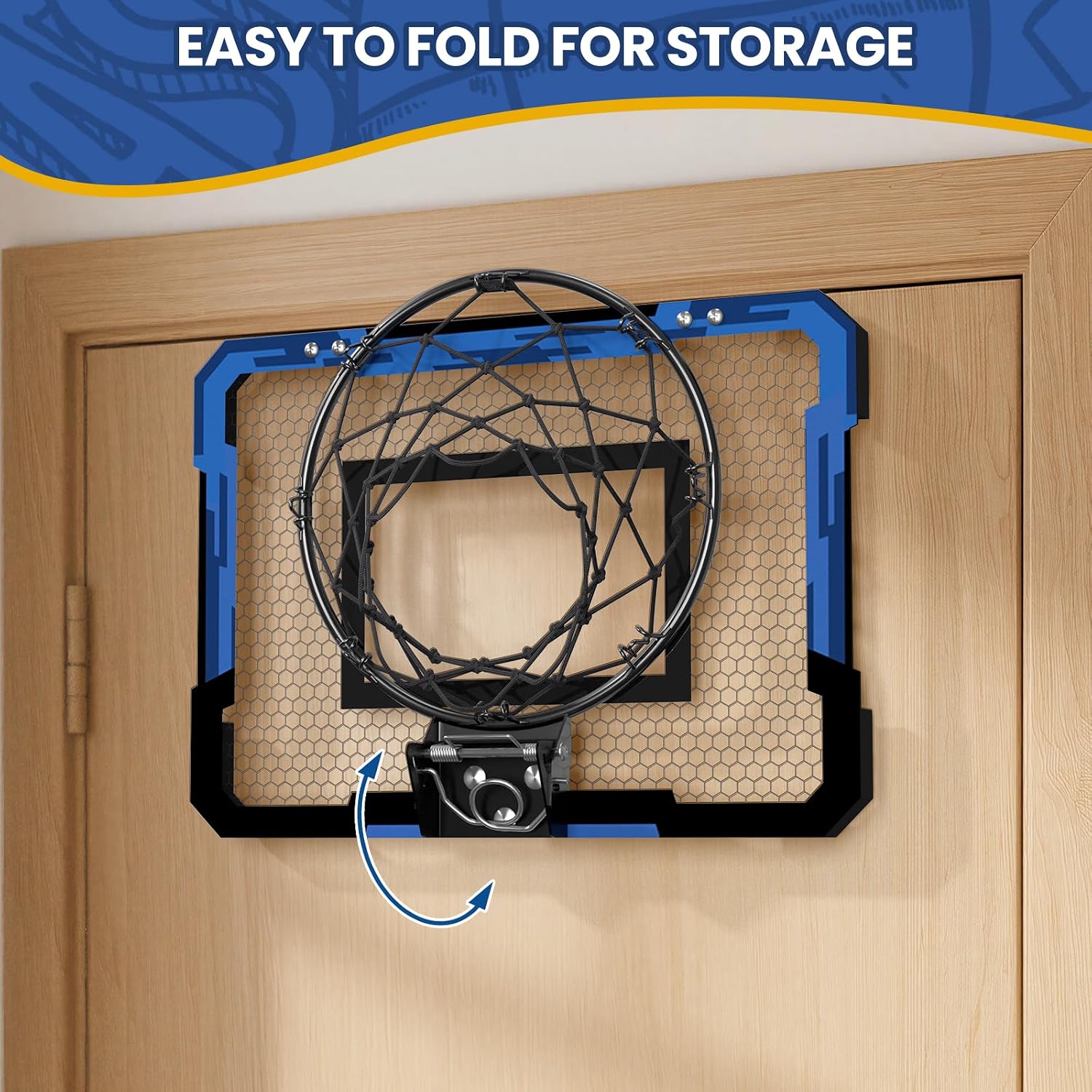 Mini Basketball Hoop | Over The Door Indoor, with 3 Balls/Inflator/Breakaway Rim, Basketball Toy Gifts for Kids and
