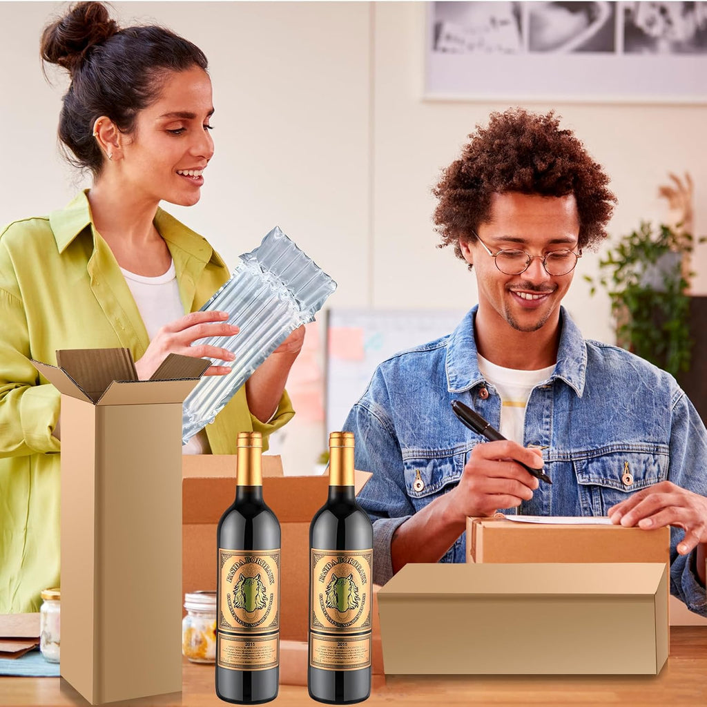 10 Sets Wine Bottle Shipping Boxes with Inflatable Travel Bags & Pump