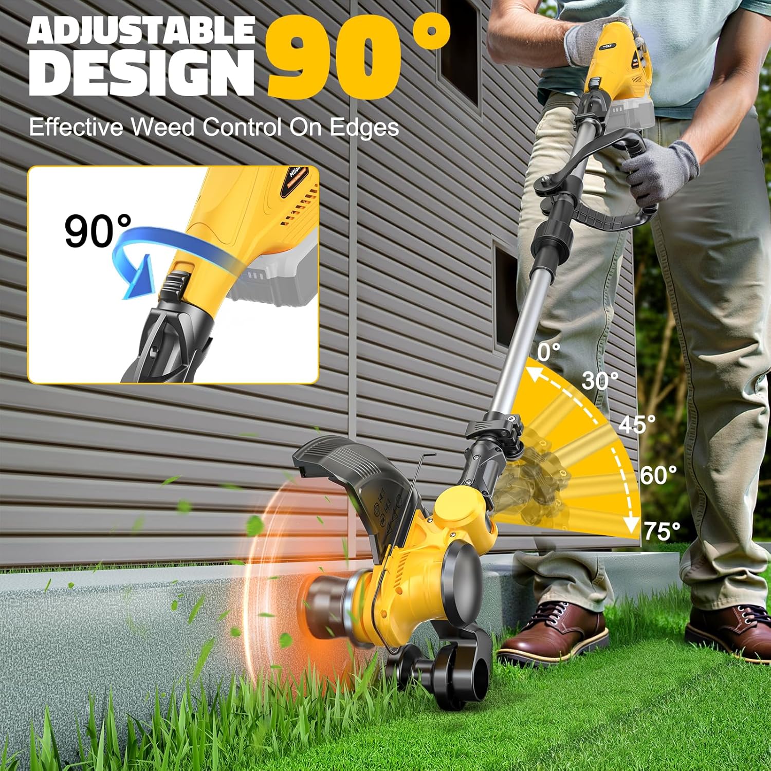 Cordless String Trimmer Compatible with Dewalt 20V (Tool Only), MtiolHig 3 IN 1 Weed Eater with Brushless Motor &
