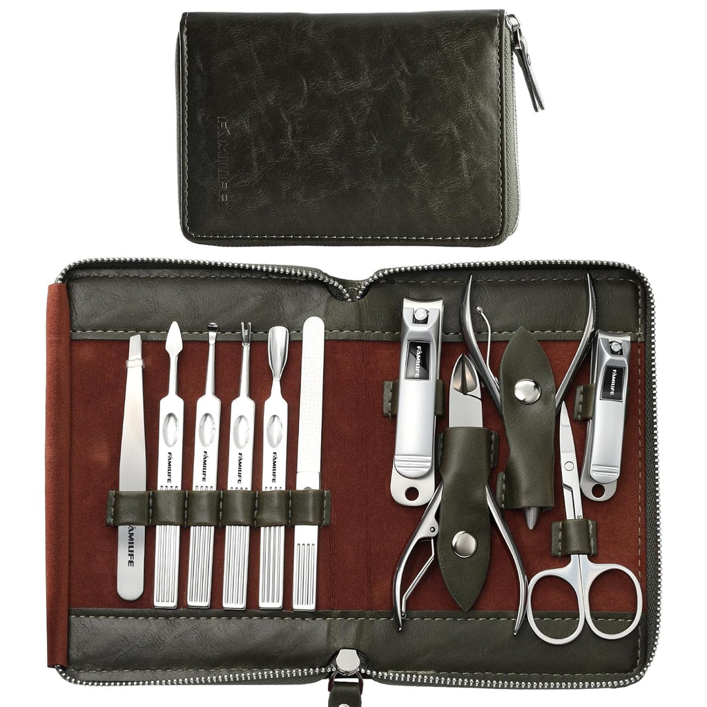 Stainless Steel Manicure Set 11-in-1 Professional Nail Clipper Kit