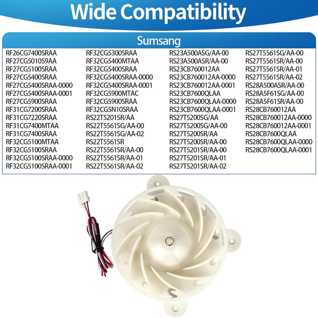 RS27T5200SR RS27T5200SG RS27T5561SR Refrigerator Evaporator Fan Motor