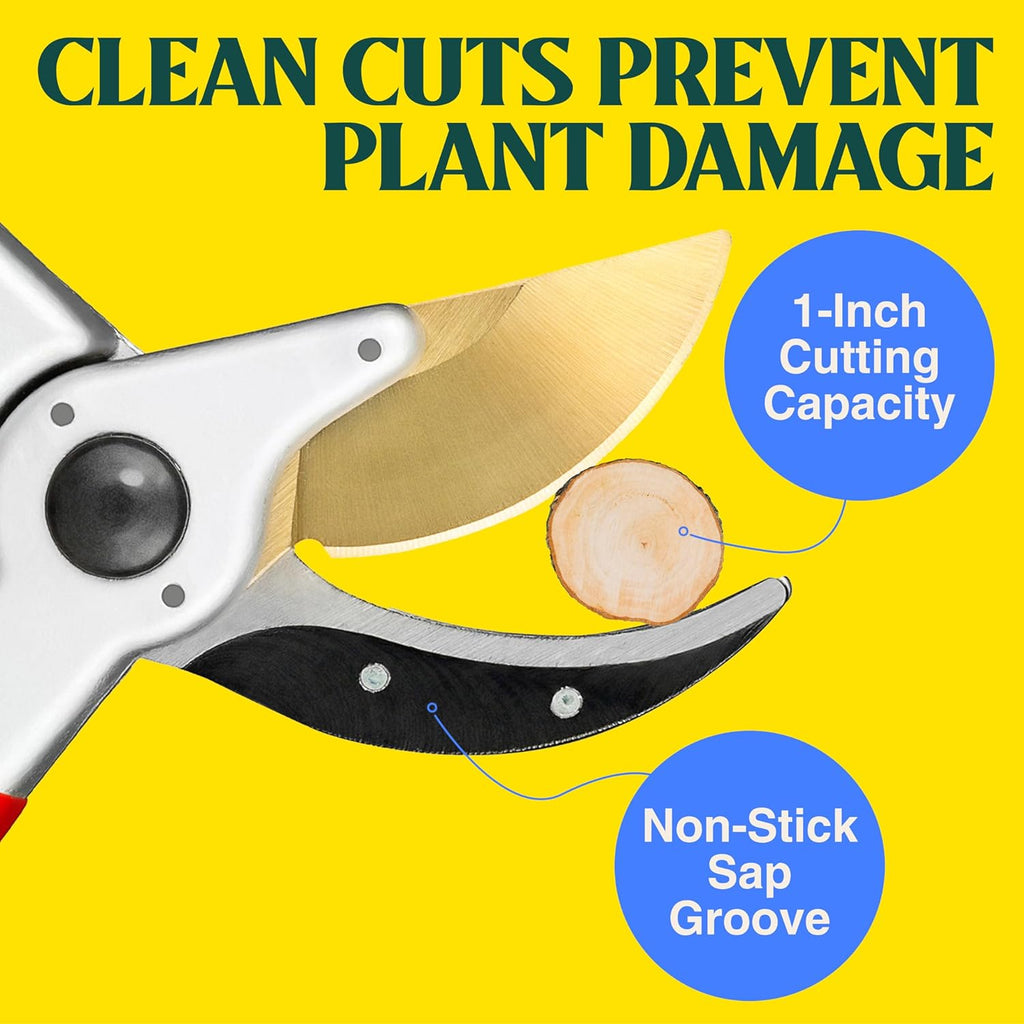 ClassicPRO 8.5" Professional Premium Titanium Bypass Pruning Shears - Use As Pruners, Garden Shears, Heavy Duty