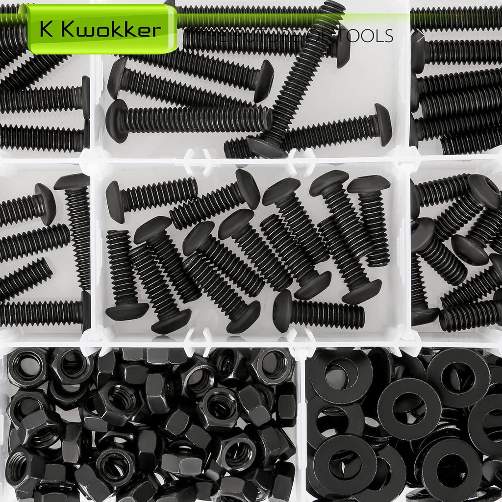 1/4 20 Bolt and Nuts Button Head Hex Socket Cap Screws, 219Pcs