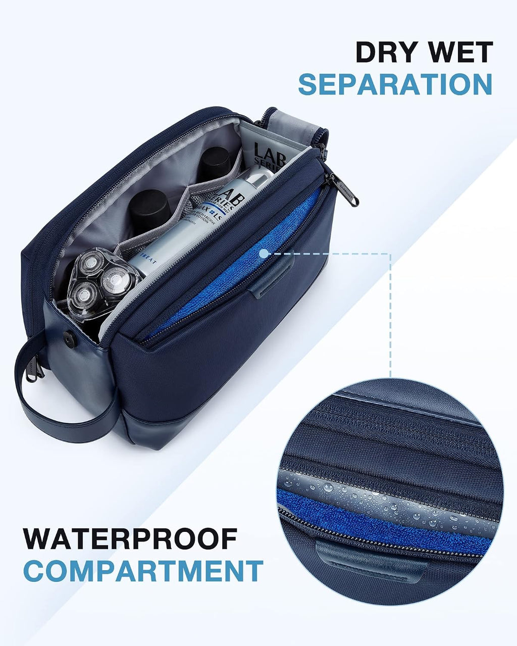 Toiletry Bag for Men, Large Travel Toiletry Organizer, Dopp Kit Water-resistant Shaving Bag for Toiletries