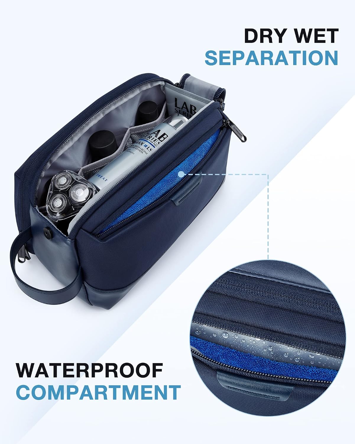 Toiletry Bag for Men, Large Travel Toiletry Organizer, Dopp Kit Water-resistant Shaving Bag for Toiletries