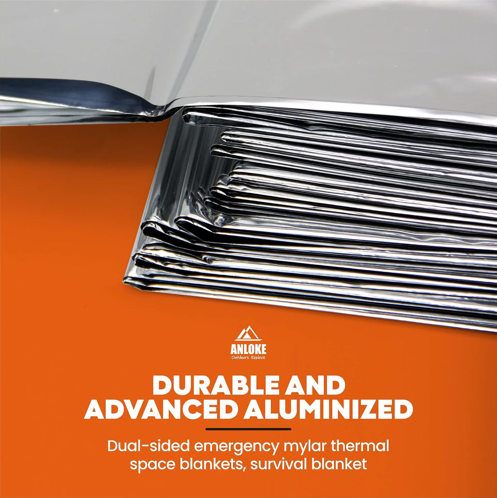 Emergency Blankets Mylar Thermal Blanket,(10 Pack) of Gigantic Space Blanket 84 * 64 in. Survival Blankets Heavy Duty