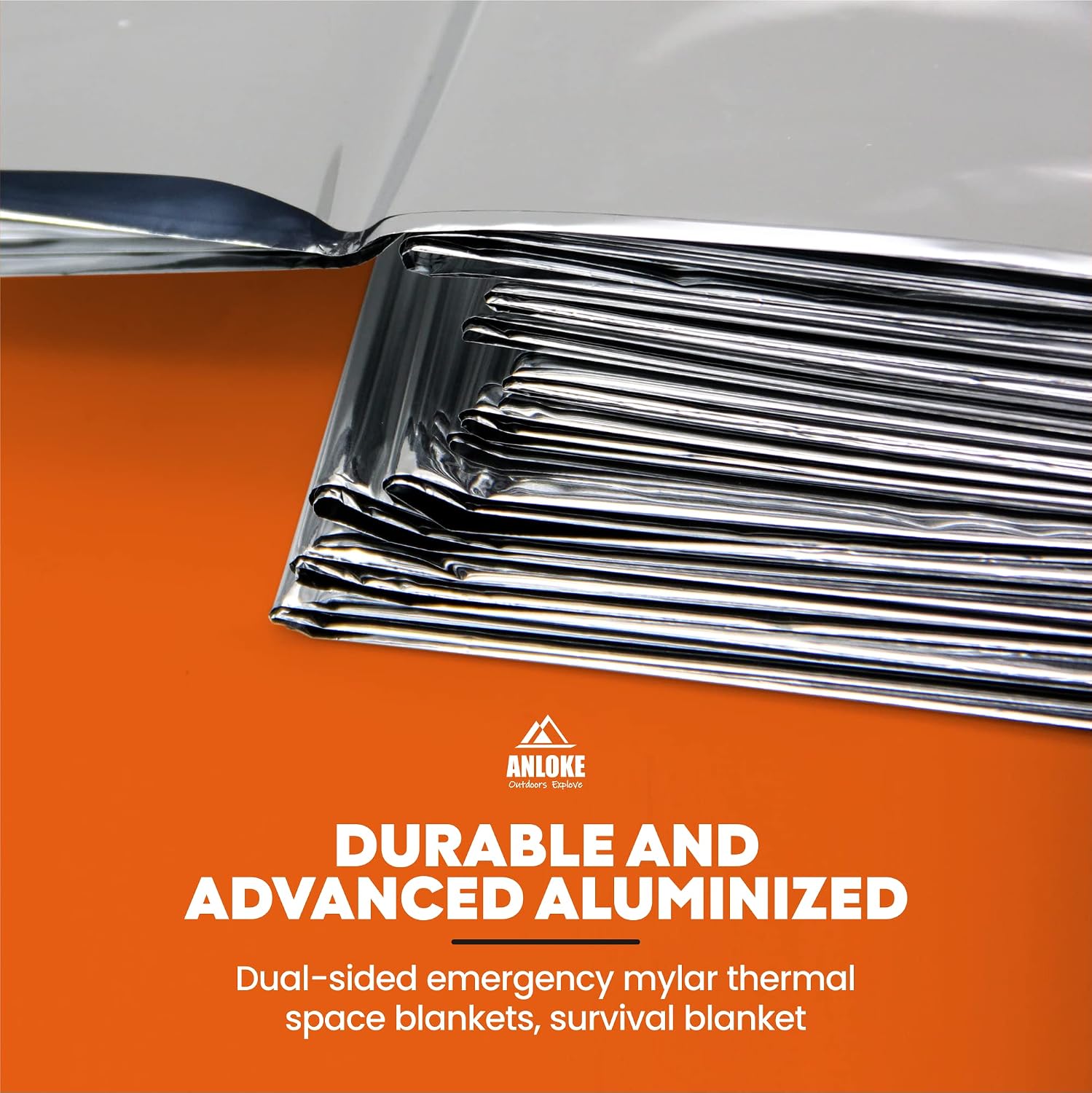 Emergency Blankets Mylar Thermal Blanket,(10 Pack) of Gigantic Space Blanket 84 * 64 in. Survival Blankets Heavy Duty