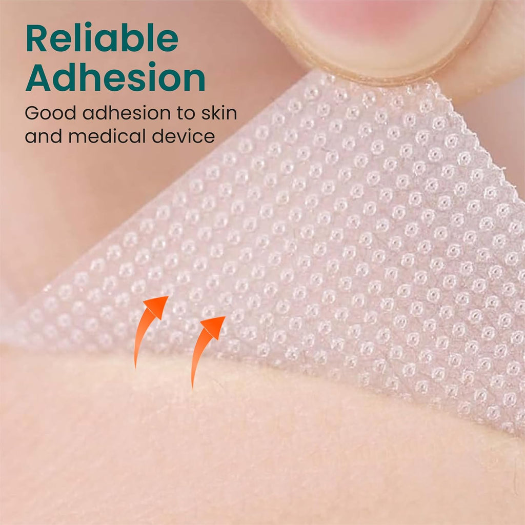 Clear Medical Tape Waterproof, 4 Rolls - 1 inch x 10 yds + 10 pc Gauze Pads - Hypoallergenic Surgical Tape for Wound