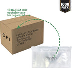 4" x 6" Clear Plastic Reclosable Zip Bags, 1000 Count, 2 mil Thick, GPI
