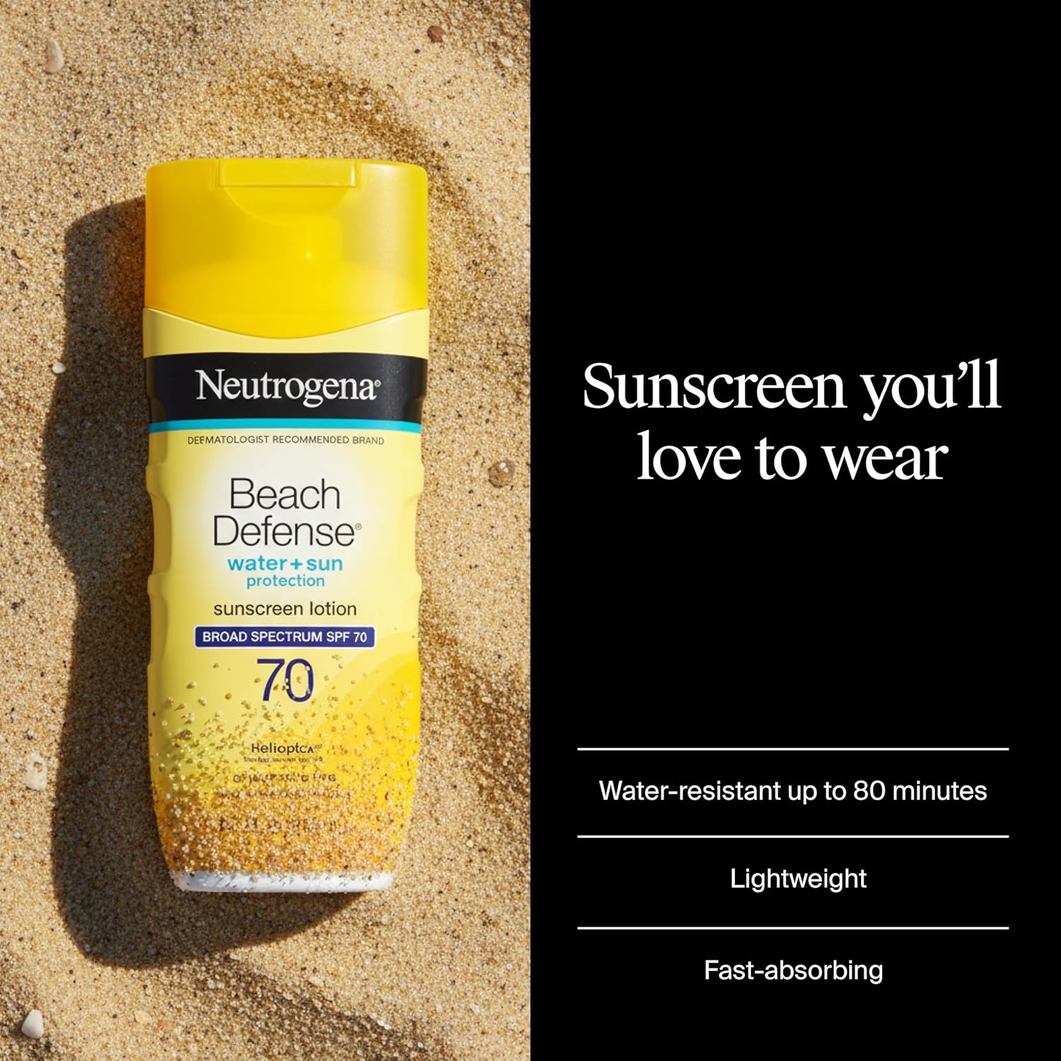 Neutrogena Beach Defense Sunscreen Lotion, SPF 70, 6.7 fl. oz | Face & Body, Broad Spectrum for UVA/UVB Protection