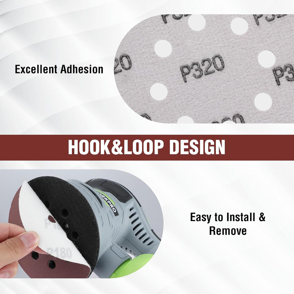 150 Pack 5 Inch Sanding Discs Sandpaper, 8-Hole Hook and Loop | 10 Grits (60/80/100/120/150/180/240/320/400/600) for