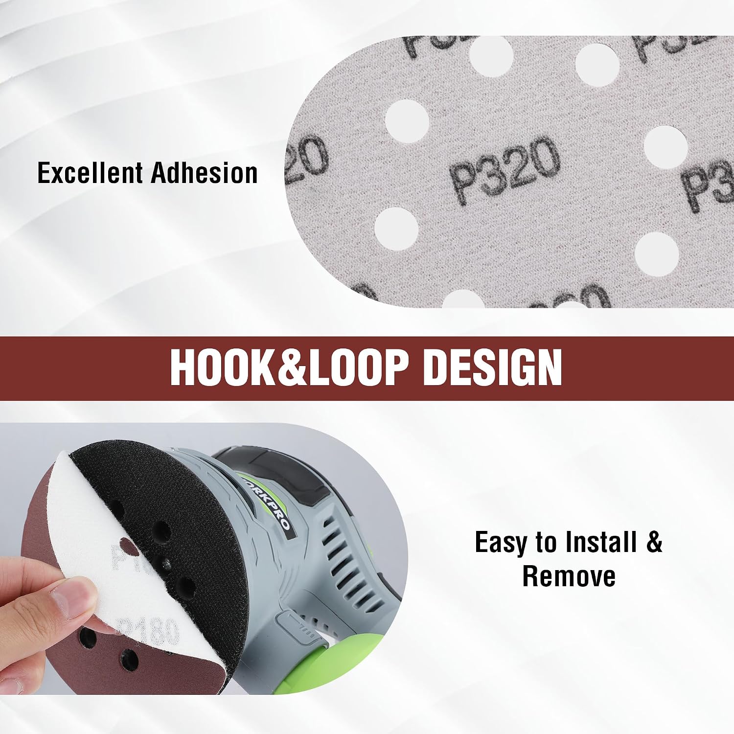 150 Pack 5 Inch Sanding Discs Sandpaper, 8-Hole Hook and Loop | 10 Grits (60/80/100/120/150/180/240/320/400/600) for