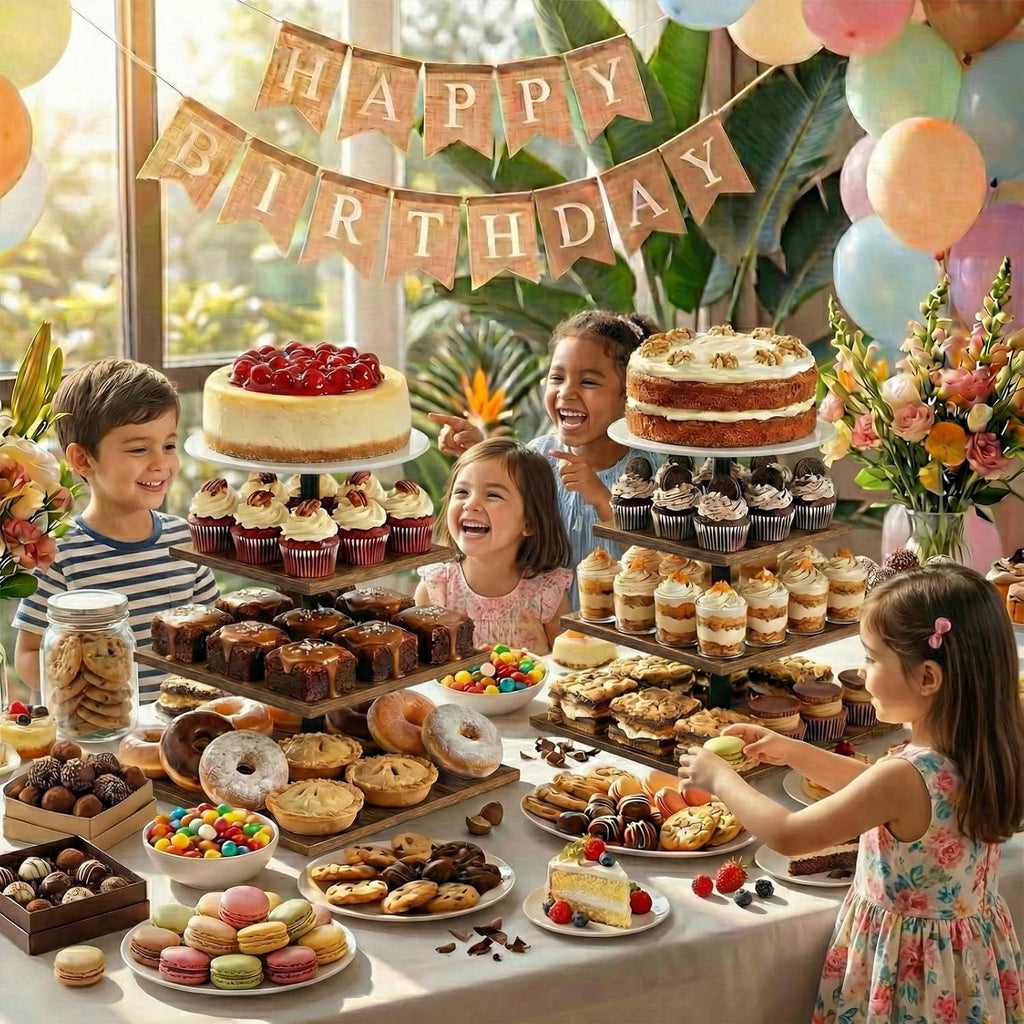 Wooden 4 Tier Cupcake Stand for 50 Cupcakes,Cupcake Holder,Cupcake Tower,Tiered Tray Stand for Birthday Bar Décor