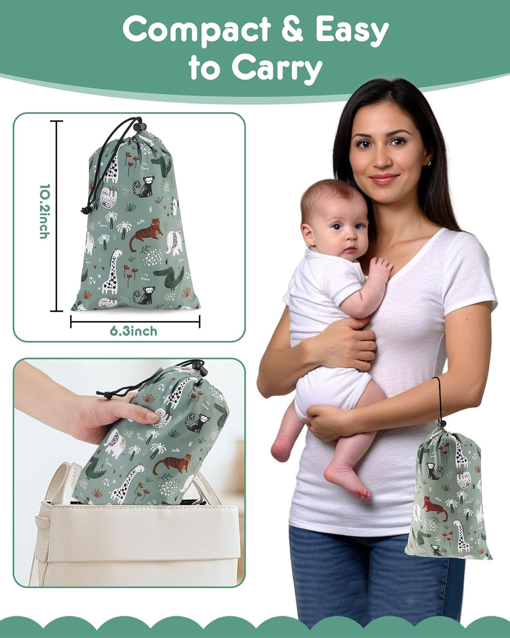 Baby High Chair Cover Restaurant with Strap Pads & 3-Point Harness, Machine Washable, Waterproof Portable Highchair