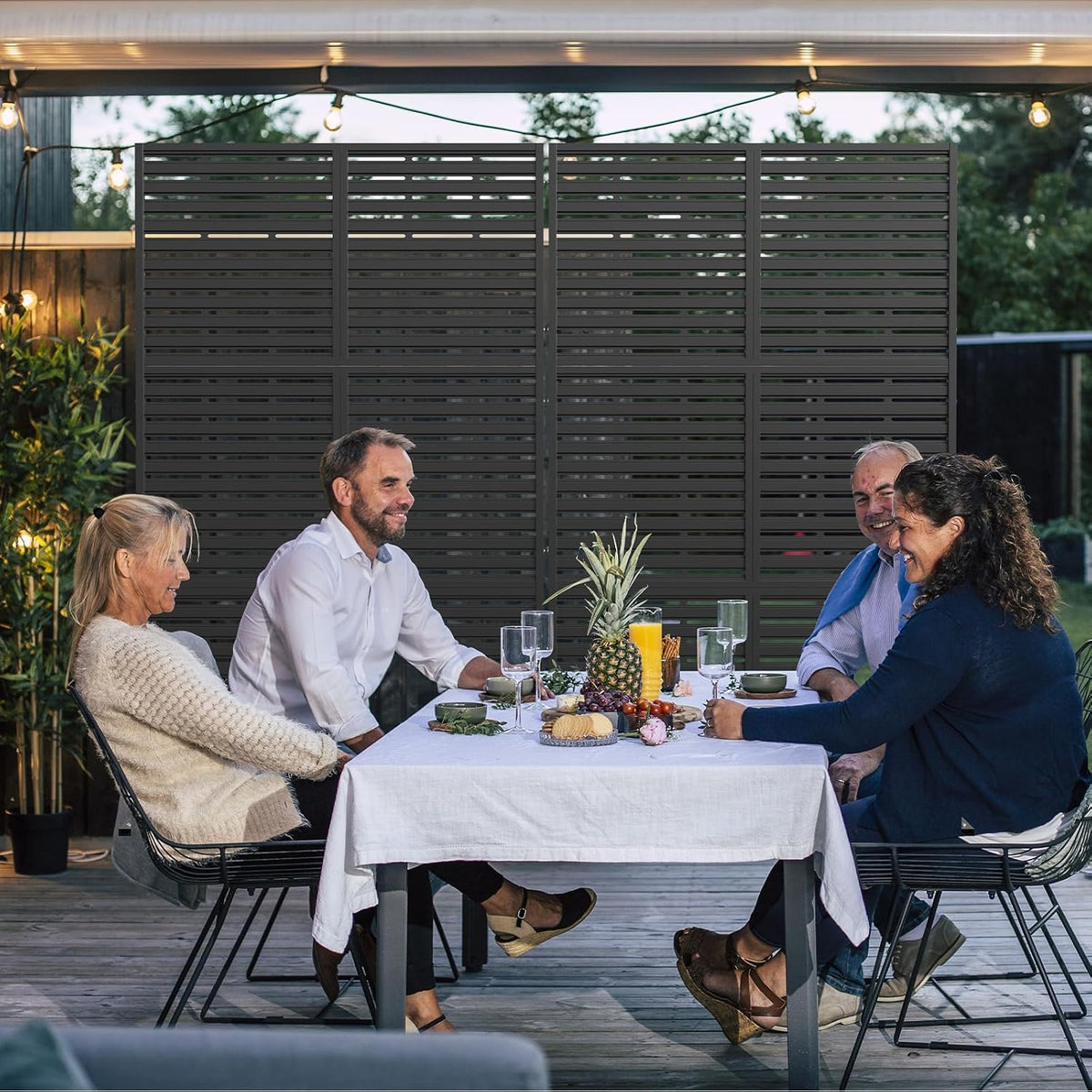 Metal Privacy Screen Outdoor Privacy Fence for Patio Balcony Deck Garden