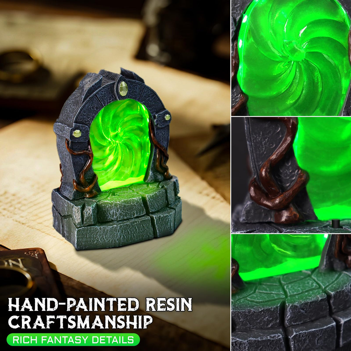 Glowing Portal Miniature, Color-Changing Resin Terrain for RPGs