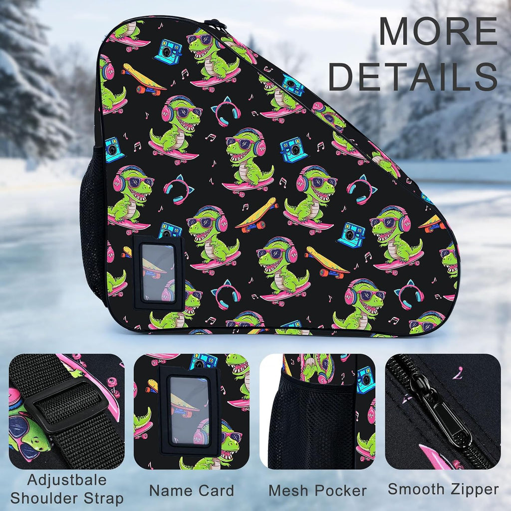 Camo Print Skate Bag For Ice Roller Inline Skates With Adjustable Shoulder Strap Fit Women Men Adults