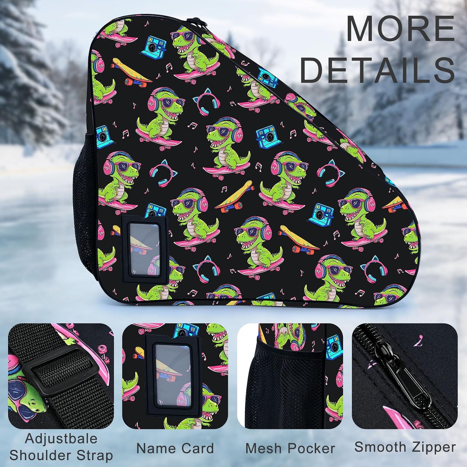 Camo Print Skate Bag For Ice Roller Inline Skates With Adjustable Shoulder Strap Fit Women Men Adults