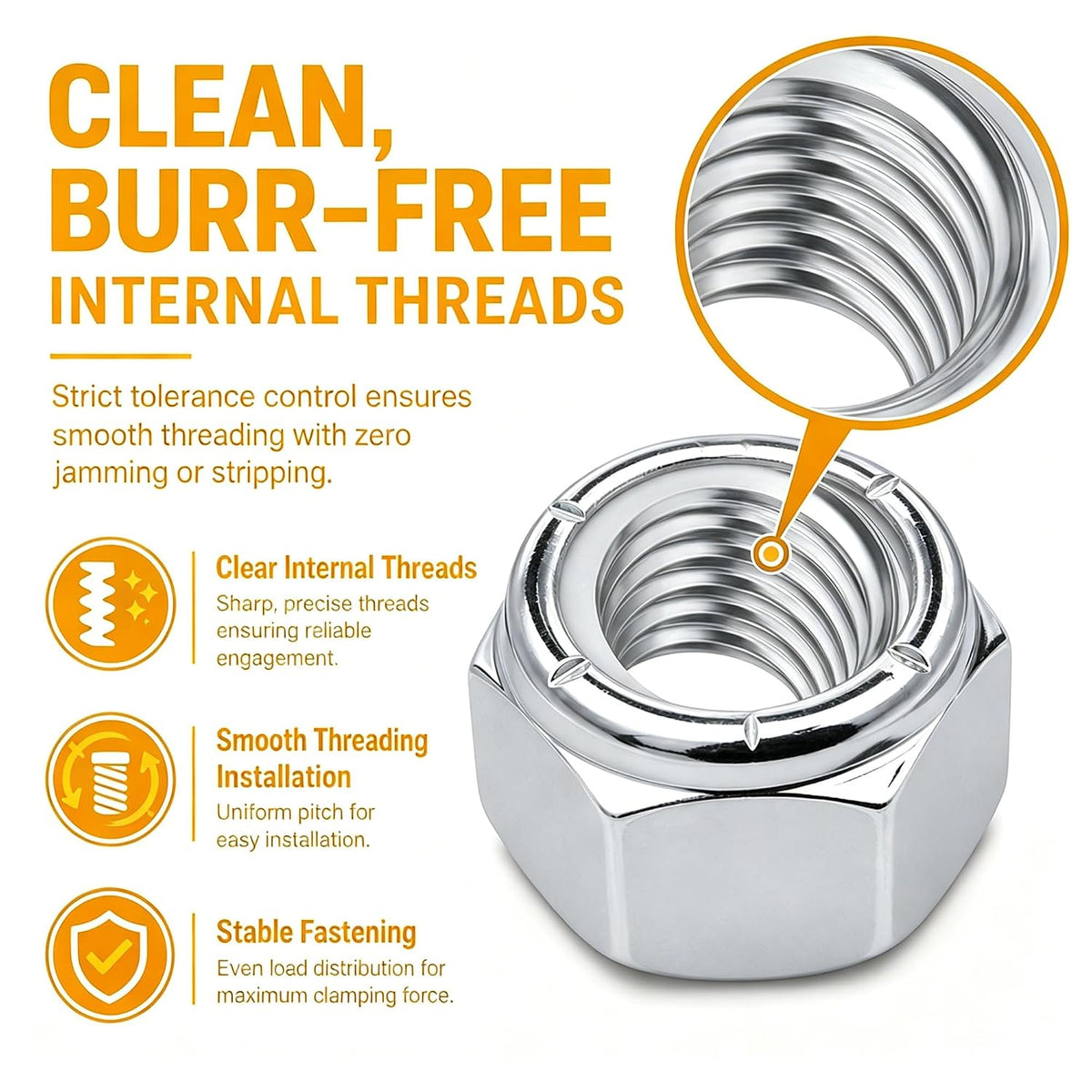 5/16"-18 Lock Nuts, Galvanized Carbon Steel Nylon Insert Locknuts,Standard Inch Thread Nylock Nuts 80 Pack