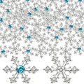90 Pcs Snowflake Rhinestone Buttons Silver Craft Embellishments