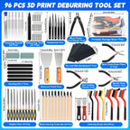 96 Pcs 3D Printer Tool Kit with Deburring Tool for FDM/SLA Printers | 3D Printer Accessories Includes Nozzle