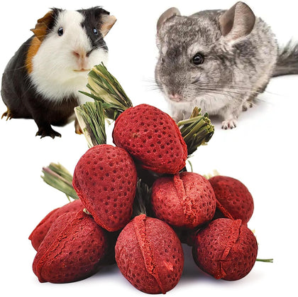 Rabbit Chew Toys, 12 PCS Natural Hamster Molar Snacks Handmade Small Animal Chew Toys for Teeth Timothy Hay Treats