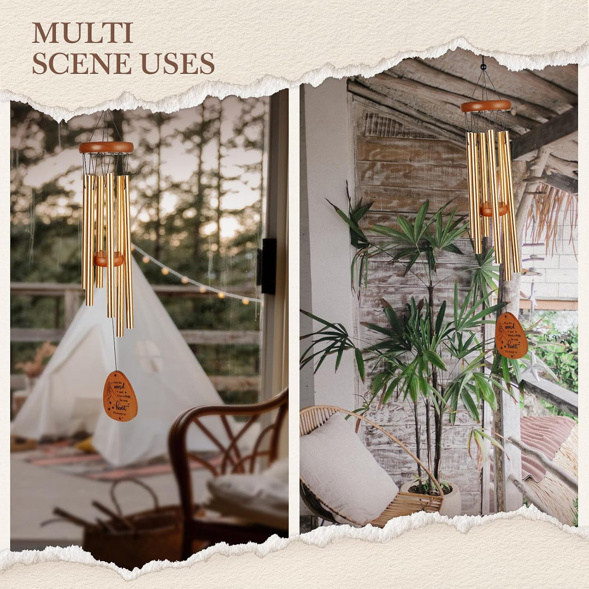 Pet Memorial Gifts for Dogs, Dog Memorial Wind Chimes