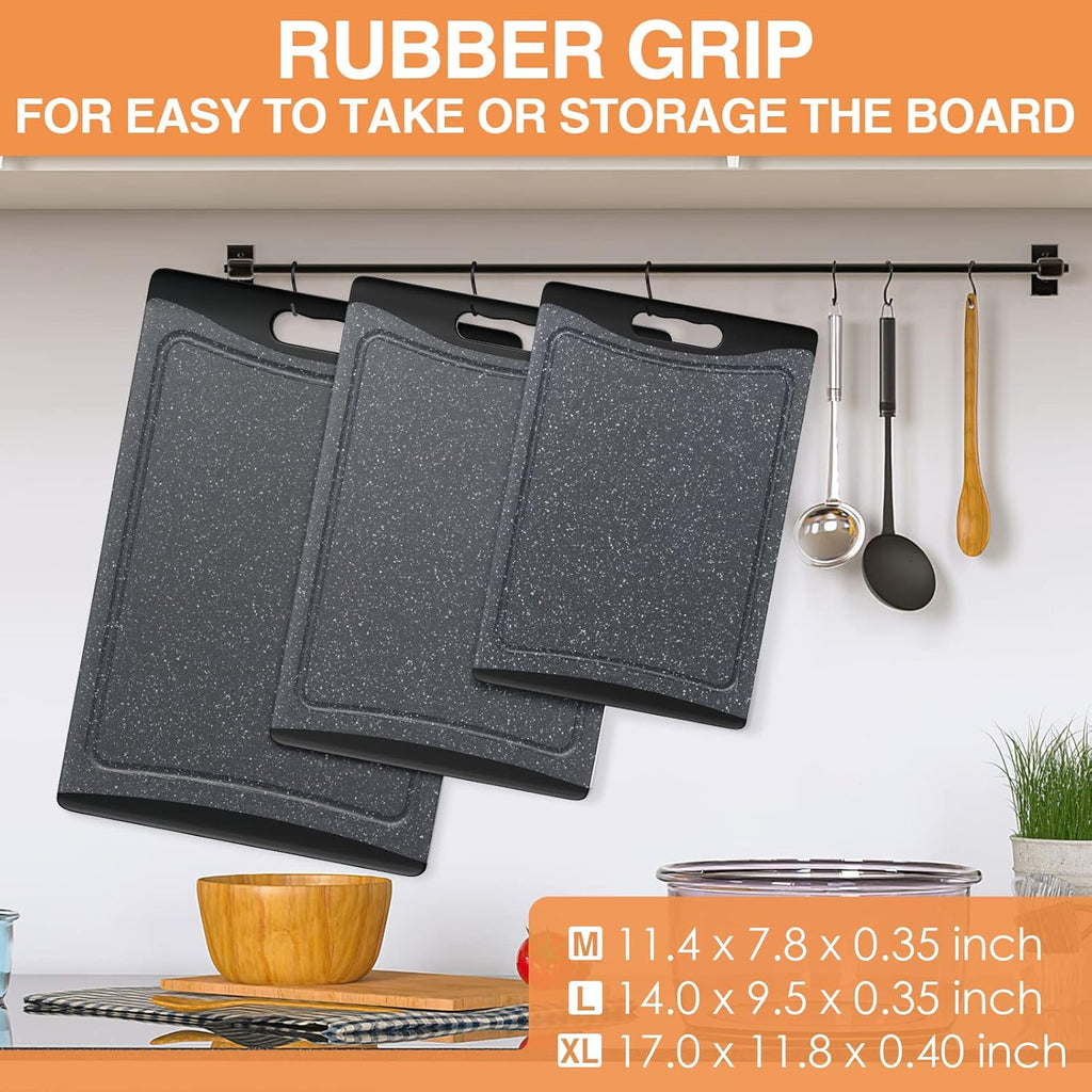 Extra Large Cutting Boards, Plastic Cutting Boards for Kitchen (Set of 3) Cutting Board Set Dishwasher Chopping Board