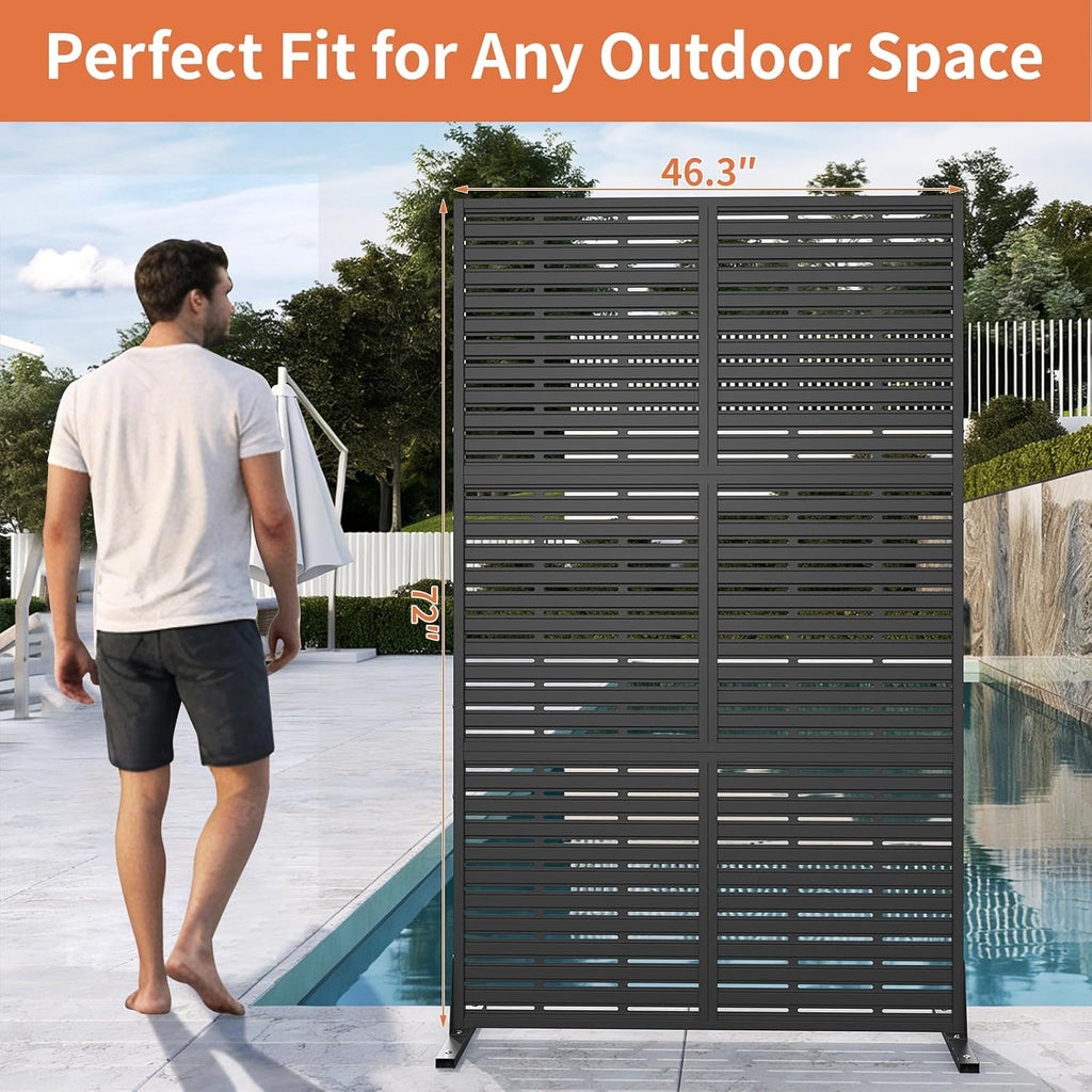 Metal Privacy Screen Outdoor Privacy Fence for Patio Balcony Deck Garden