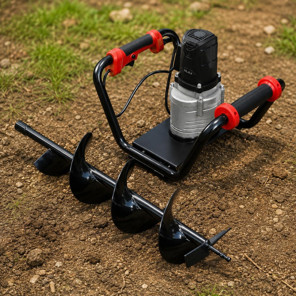 1500W Electric Post Hole Digger Earth Auger Dig Hole Fence Post Hole Digging, Tree Planting with 6" Digging Auger Bit