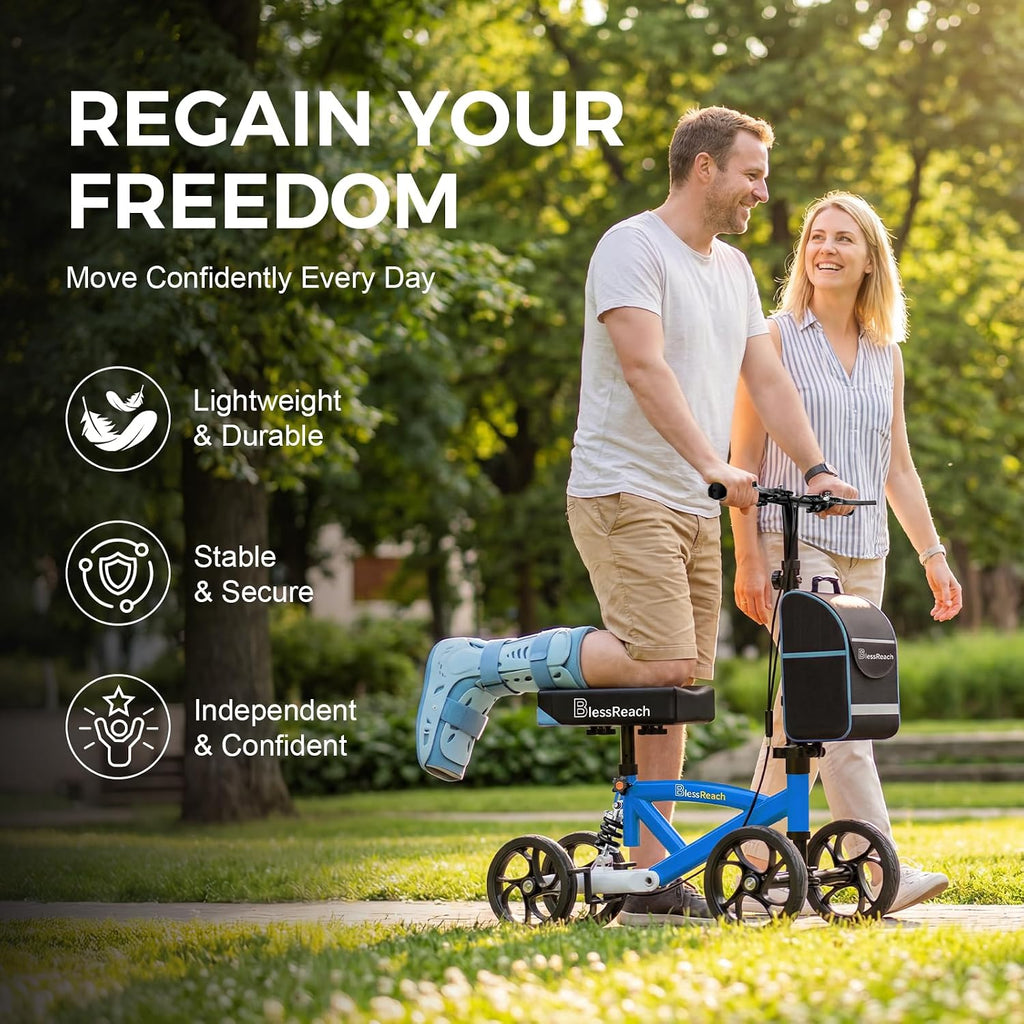 Knee Scooter for Adults for Foot Injuries, Dual Braking System