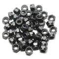 BokWin M3 x 0.5mm Nylon Insert Hex Lock Nuts, 50PCS, Black Zinc Plated