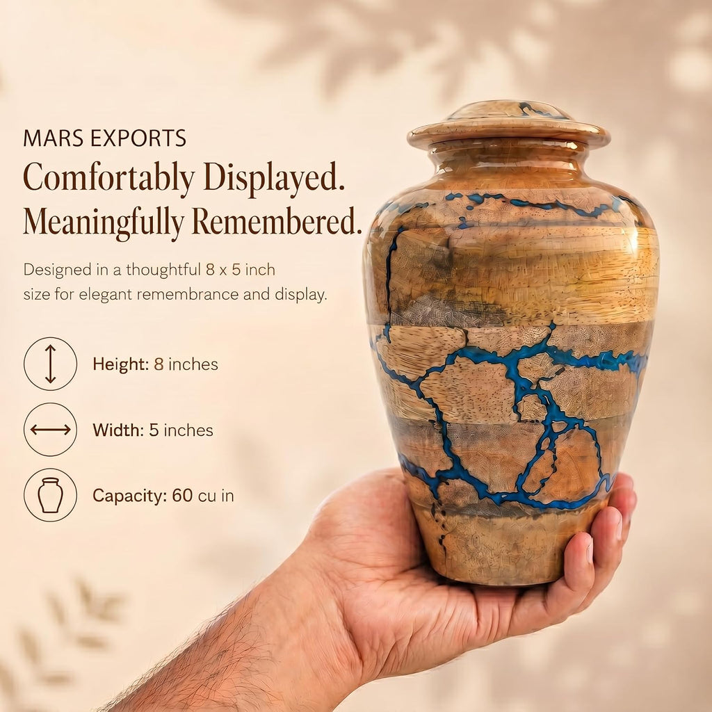 Handcrafted Decorative Wooden Urn for Human Ashes Adult Male Female, Wooden Urn Box for Pets, Memorial Urn, Funeral