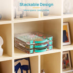 10 Pack Board Game Storage with Handle and Snap-Tight Latch Lid