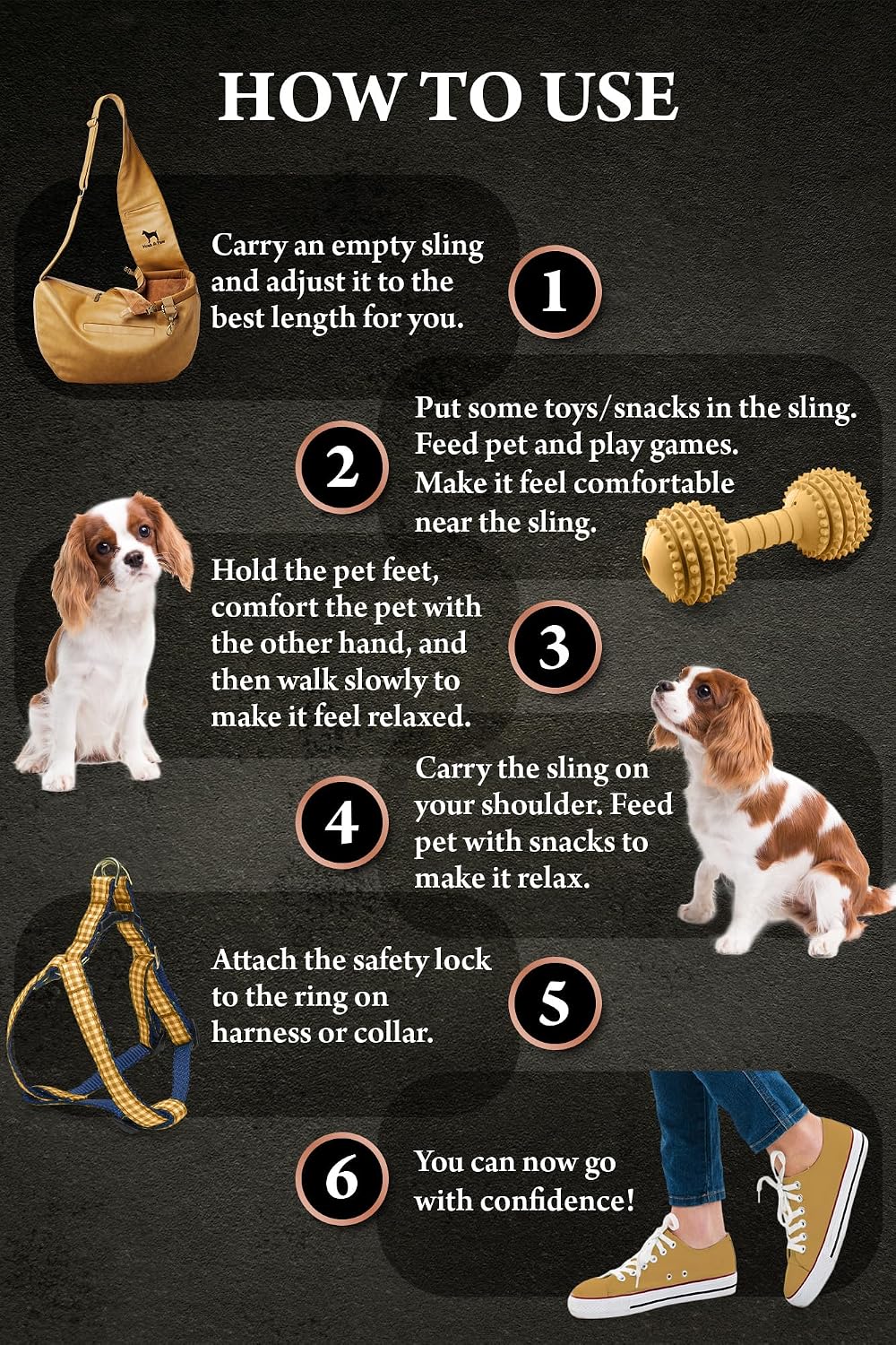 Dog Sling Carrier for Small Dogs 5-18lb, Dog Sling for Small Dogs and Cats, Dog Carrier with Adjustable Padded Strap