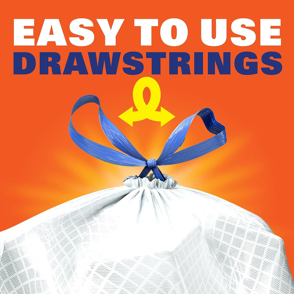 Ultra Strong 13 Gal Kitchen Trash Bags, White, Unscented, 110ct | Bulk Pack, 13G Tall White Trash Bags with