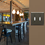 ENERLITES Toggle Light Switch Metal Wall Plate, 2-gang Polished Black