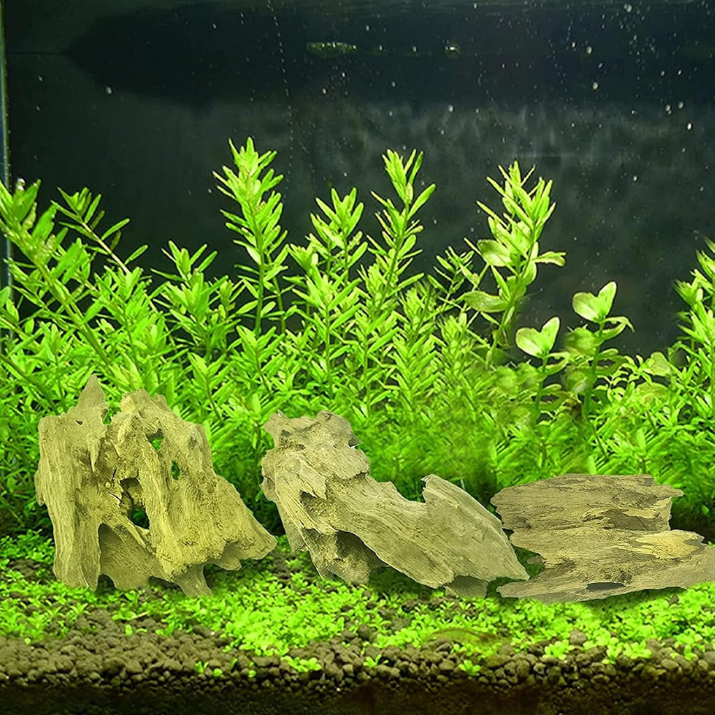 4 Pcs Aquarium Resin Driftwood Decoration Log Fish Tank Cave Hideout Wood Decor Freshwater Betta Ornament Aquarium