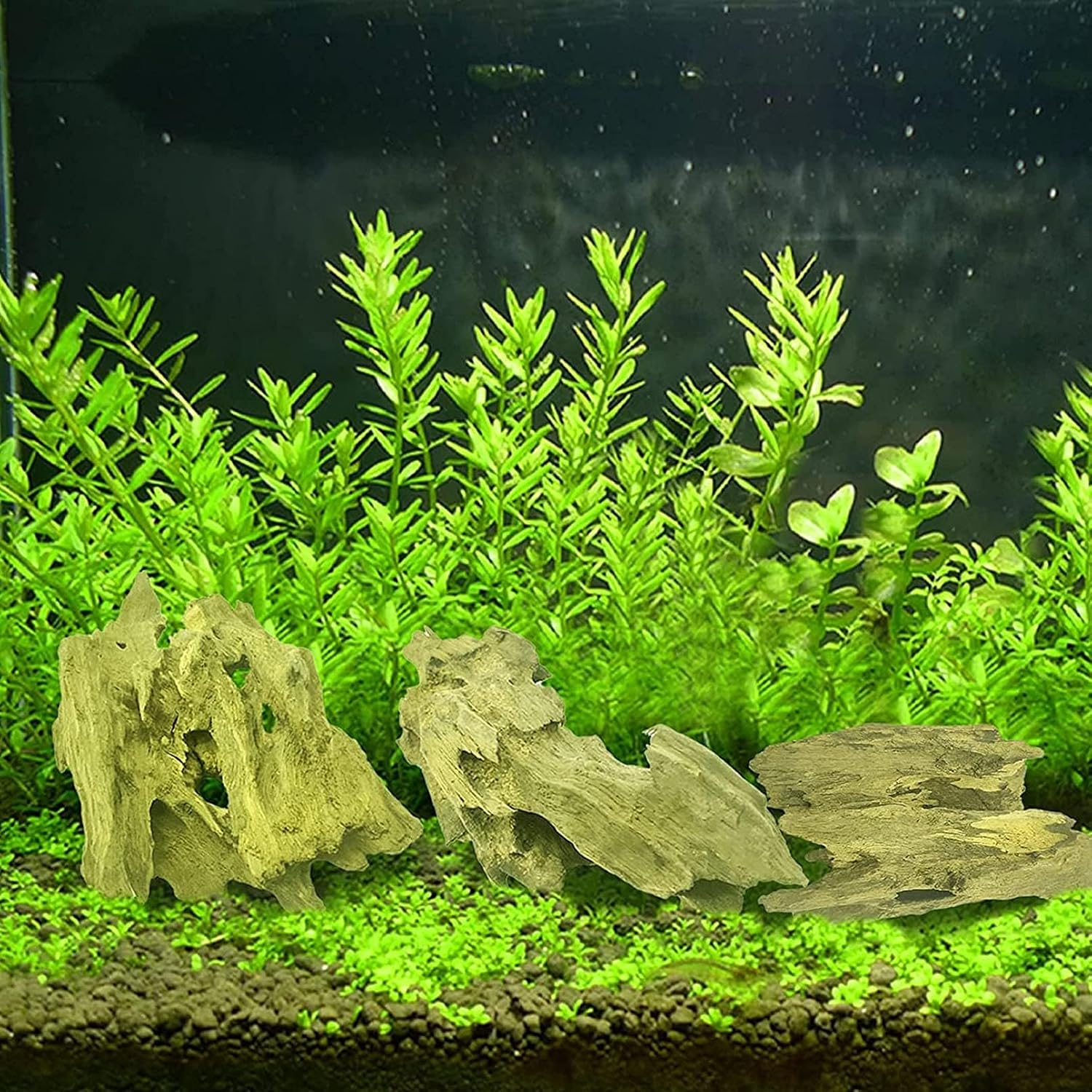 4 Pcs Aquarium Resin Driftwood Decoration Log Fish Tank Cave Hideout Wood Decor Freshwater Betta Ornament Aquarium