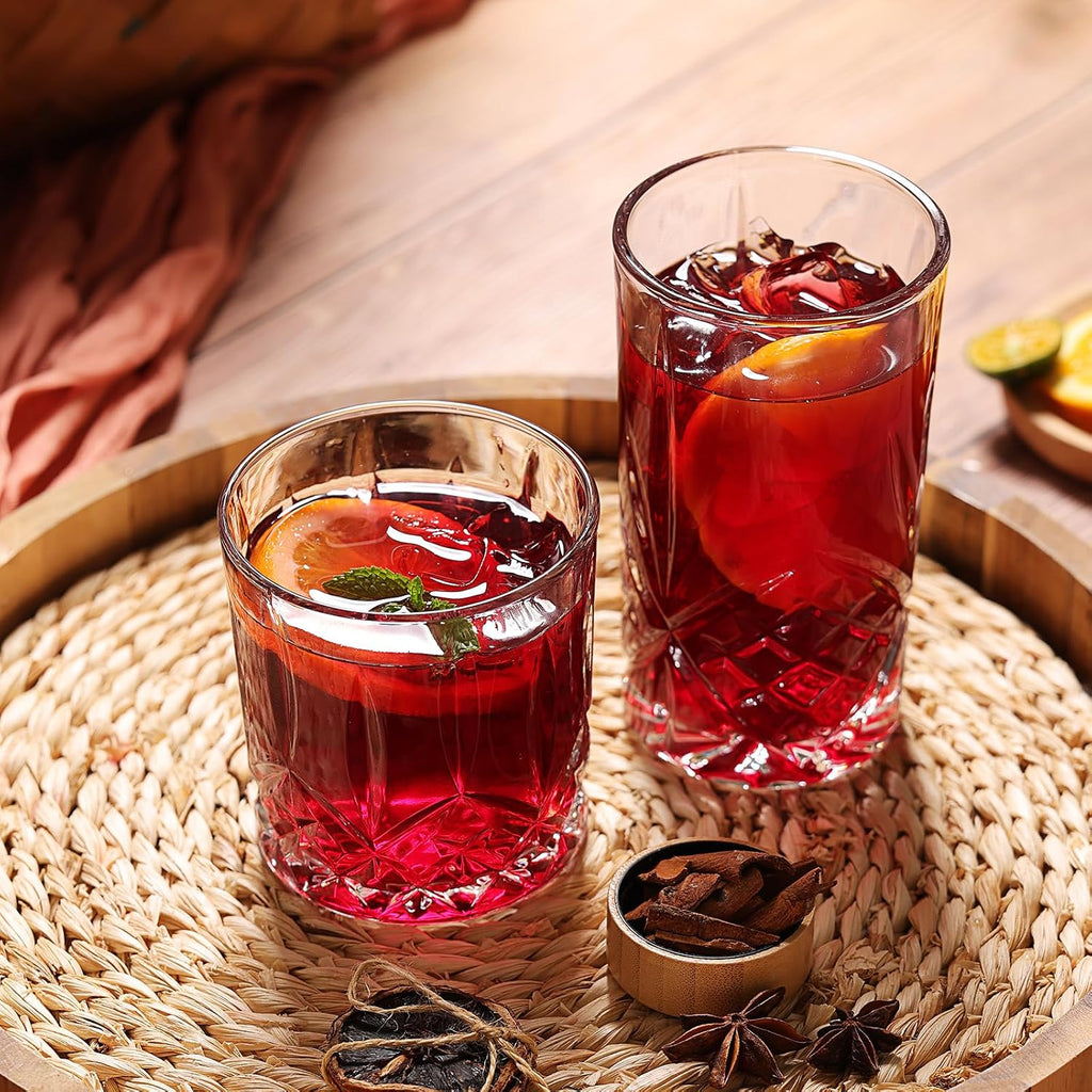 Crystal Cocktail Glasses Drinking Glasses Set of 12 Glass Cups