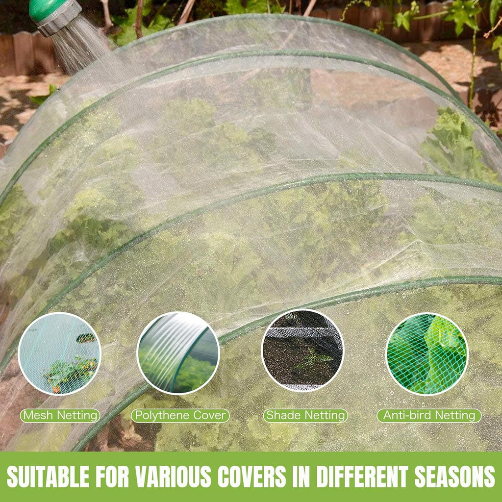 Garden Hoops for Raised Beds, 36pcs (6 Sets of 8ft) Fiberglass Hoops with PVC Coating, DIY Greenhouse Tunnel for Row