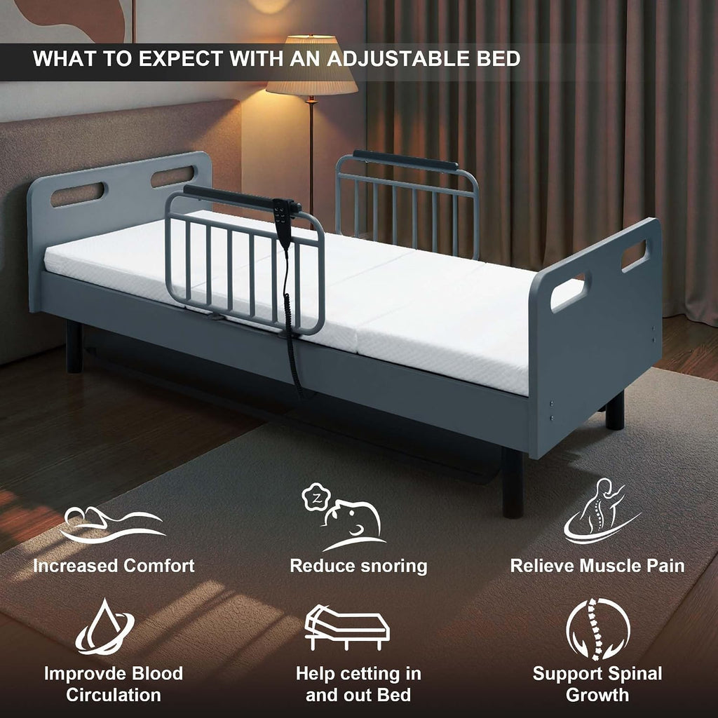 Full Electric Hospital Bed with Mattress for Home Care, 600 lb