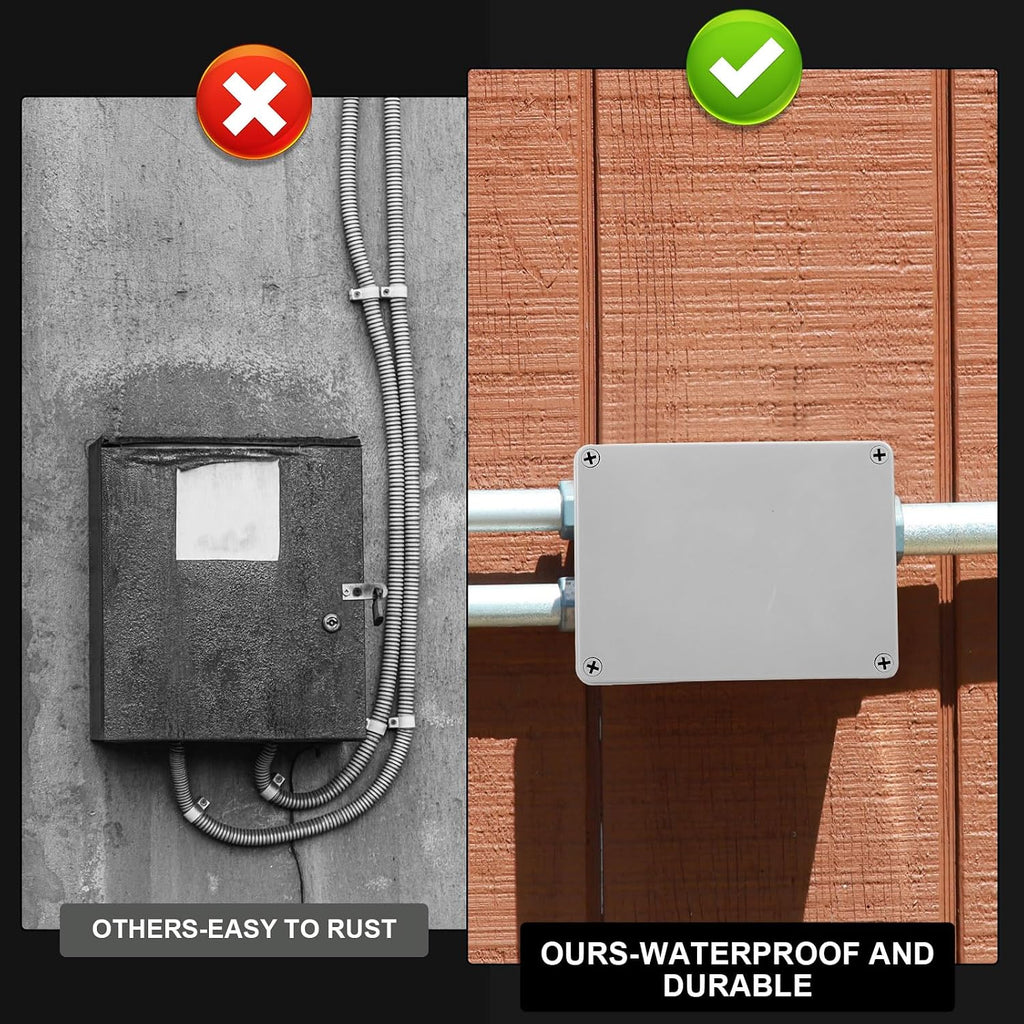 Kanayu 1 Pcs Junction Box 8'' X 6'' X 4'', Plastic IP65 Waterproof