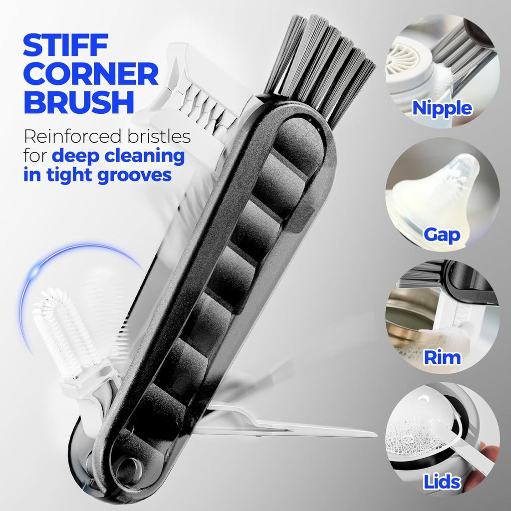 6 Pack Bottle Brush Set, 14" Long Handle Stainless Steel Bottle Cleaner Brush, 3 Straw Brushes, 4-in-1 Bottle