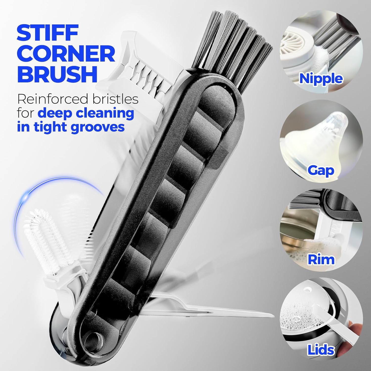 6 Pack Bottle Brush Set, 14" Long Handle Stainless Steel Bottle Cleaner Brush, 3 Straw Brushes, 4-in-1 Bottle