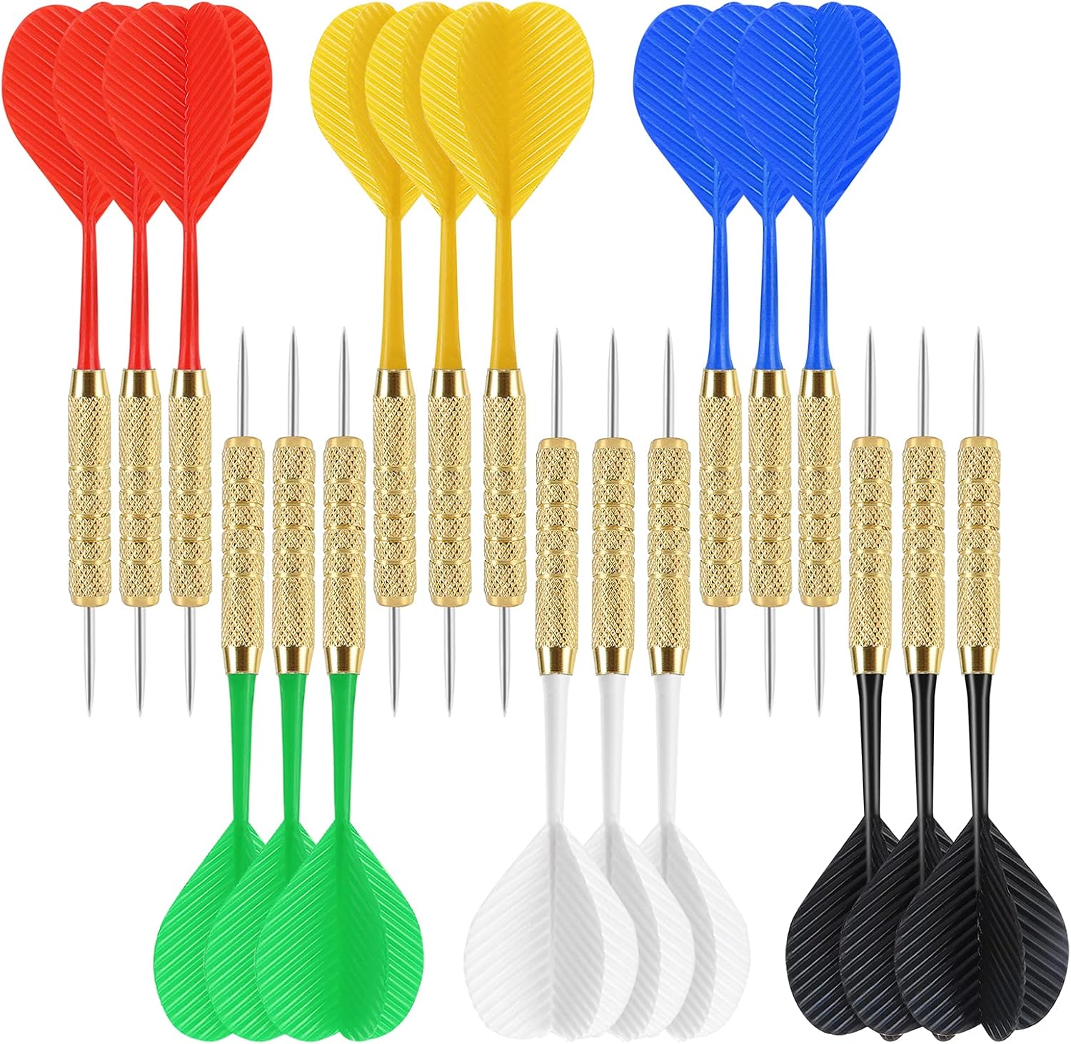 18 Pack Steel Tip Darts, 18 Grams Metal Tip Dart Set for Dartboard | Darts Metal Tip Set, Metal Darts for Dartboard