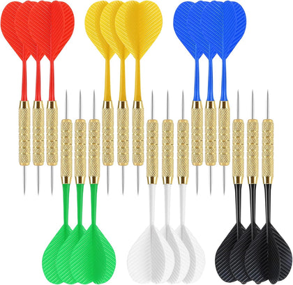 18 Pack Steel Tip Darts, 18 Grams Metal Tip Dart Set for Dartboard | Darts Metal Tip Set, Metal Darts for Dartboard